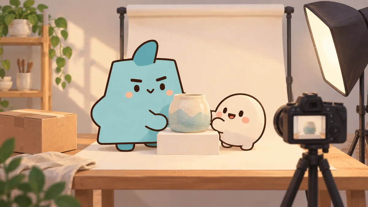 촬영 준비실에서 동료의 제약을 듣고 준비된 제품부터 촬영 순서를 바꾸는 ESTJ 마스코트